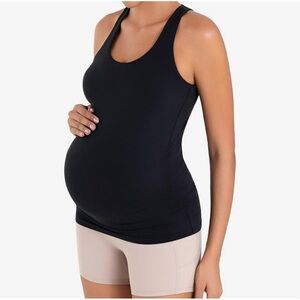 Sunzel Maternity Black Sleeveless Racerback Athleisure Tank Top Size XL NWT